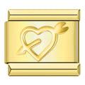 EMBOSSED ARROW HEART ITALIAN CHARM