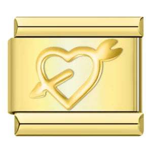 EMBOSSED ARROW HEART ITALIAN CHARM
