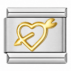 EMBOSSED ARROW HEART ITALIAN CHARM