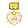 Heart Bow Pendant Italian Charm Italian charm bracelet link in stainless steel