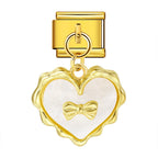 Heart Bow Pendant Italian Charm Italian charm bracelet link in stainless steel