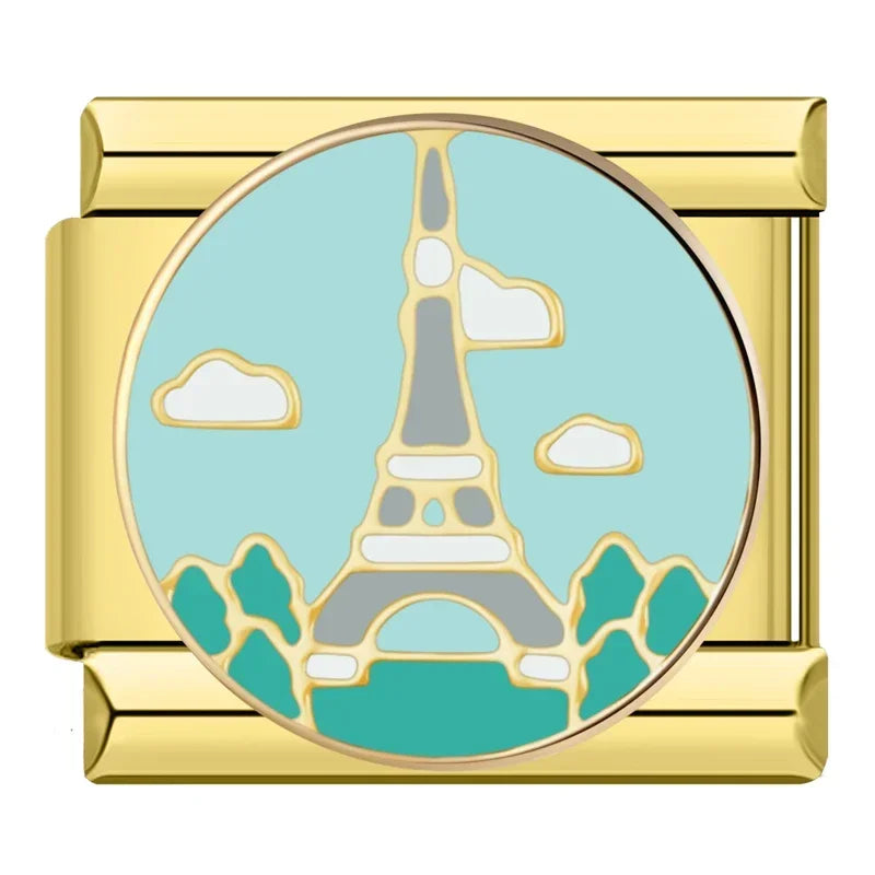 Eiffel Tower Italian Charm Italian charm bracelet link in stainless steel