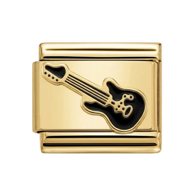 BLACK GUITAR ITALIAN CHARM