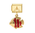 ORANGE STRIPED FISH PENDANT ITALIAN CHARM
