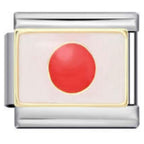 Japan Flag Italian Charm Italian charm bracelet link in stainless steel