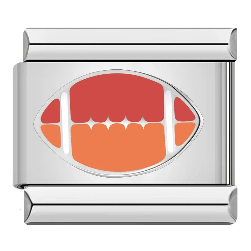 Football Italian Charm Italian charm bracelet link in stainless steel