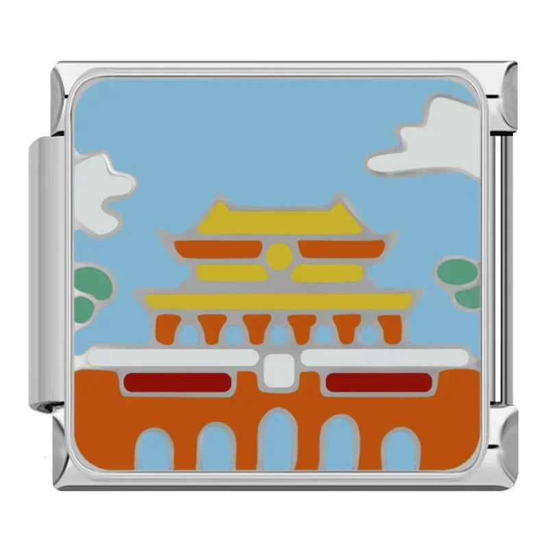 Forbidden City Italian Charm Italian charm bracelet link in stainless steel