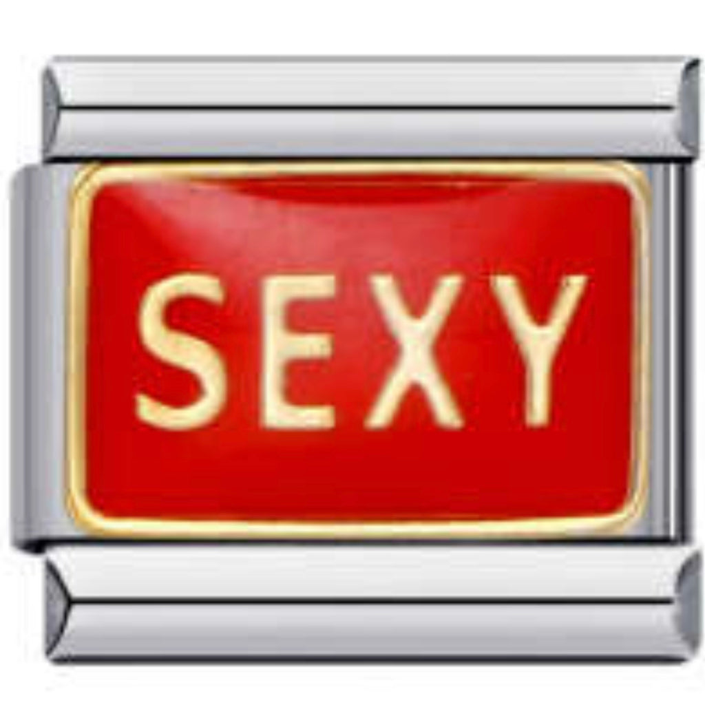Red Sexy Italian Charm Italian charm bracelet link in stainless steel