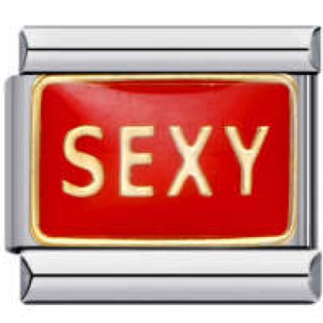 Red Sexy Italian Charm Italian charm bracelet link in stainless steel