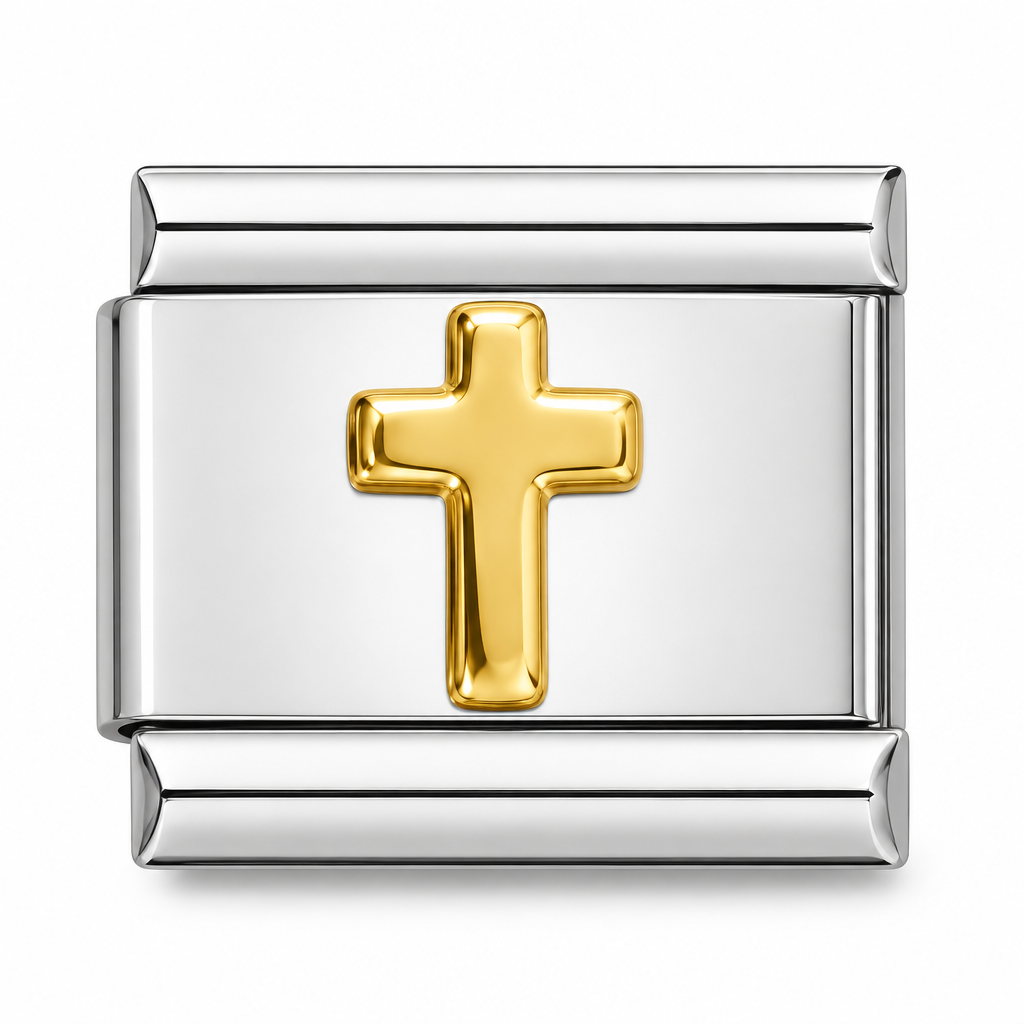 EMBOSSED CROSS ITALIAN CHARM