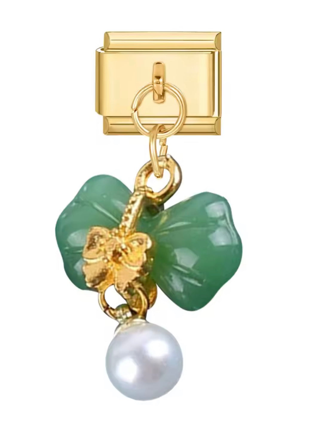 JADE BOW PENDANT ITALIAN CHARM
