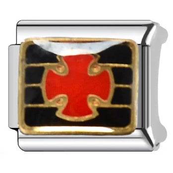 Red Cross Italian Charm Italian charm bracelet link in stainless steel