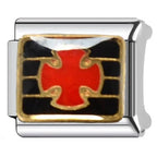 Red Cross Italian Charm Italian charm bracelet link in stainless steel