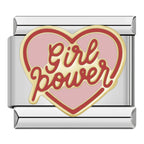 Girl Power Italian Charm Italian charm bracelet link in stainless steel