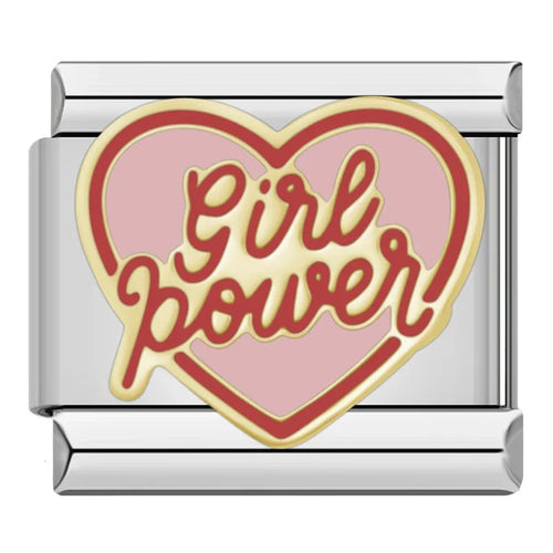 Girl Power Italian Charm Italian charm bracelet link in stainless steel