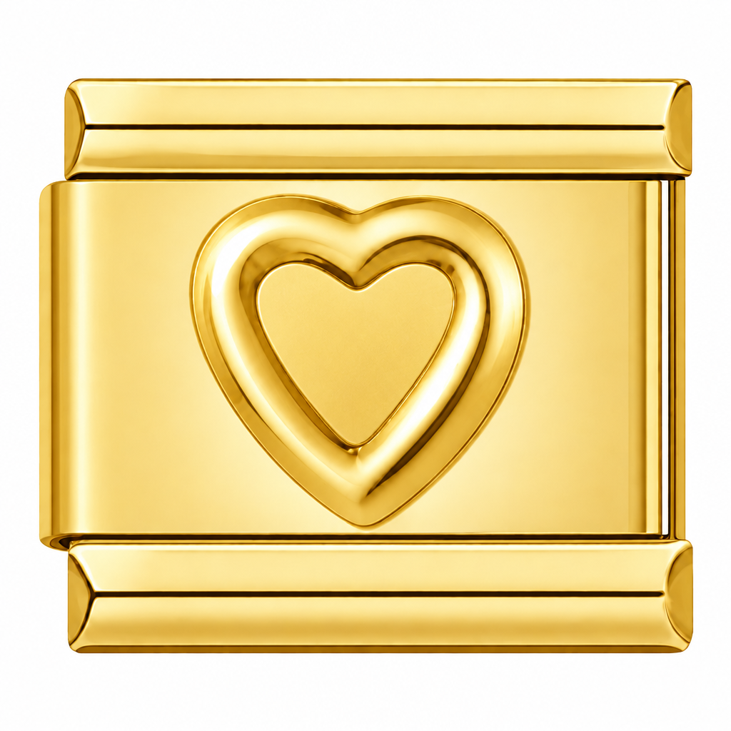 EMBOSSED HEART ITALIAN CHARM