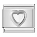 Embossed Heart Italian Charm Italian charm bracelet link in stainless steel