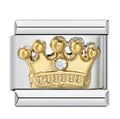 3D Crown Italian Charm Italian charm bracelet link in stainless steel
