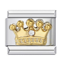 3D Crown Italian Charm Italian charm bracelet link in stainless steel