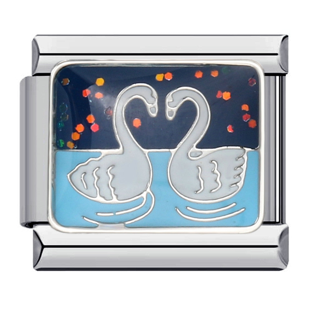 Swans Italian Charm Italian charm bracelet link in stainless steel