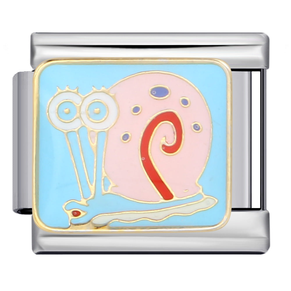 Cartoon Snail Italian Charm Italian charm bracelet link in stainless steel