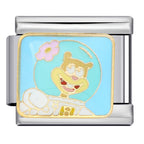 Cartoon Squirrel Italian Charm Italian charm bracelet link in stainless steel