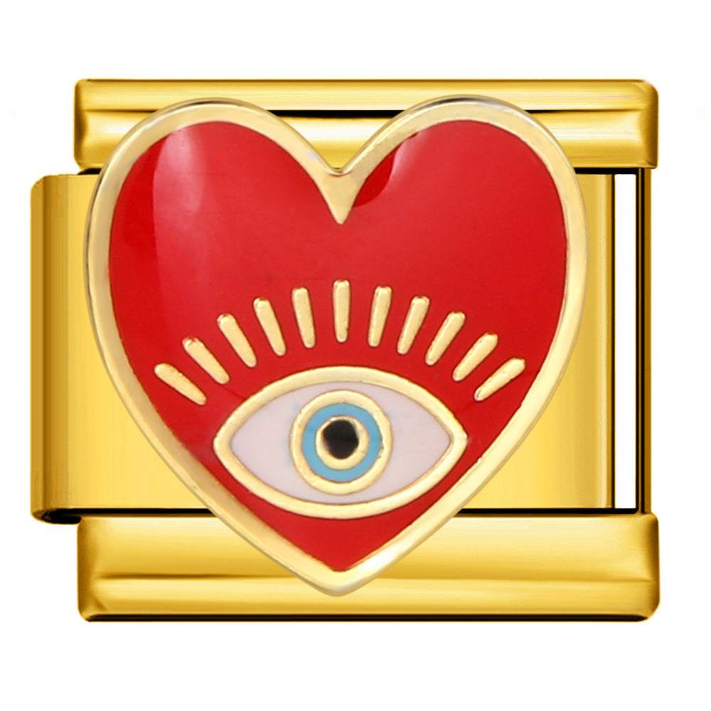 RED HEART EVIL EYE ITALIAN CHARM