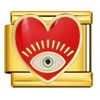 RED HEART EVIL EYE ITALIAN CHARM