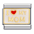 I Love My Mom Italian Charm Italian charm bracelet link in stainless steel