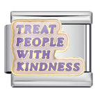 Treat People With Kindness Italian Charm Italian charm bracelet link in stainless steel