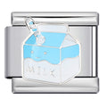 Milk Italian Charm Italian charm bracelet link in stainless steel
