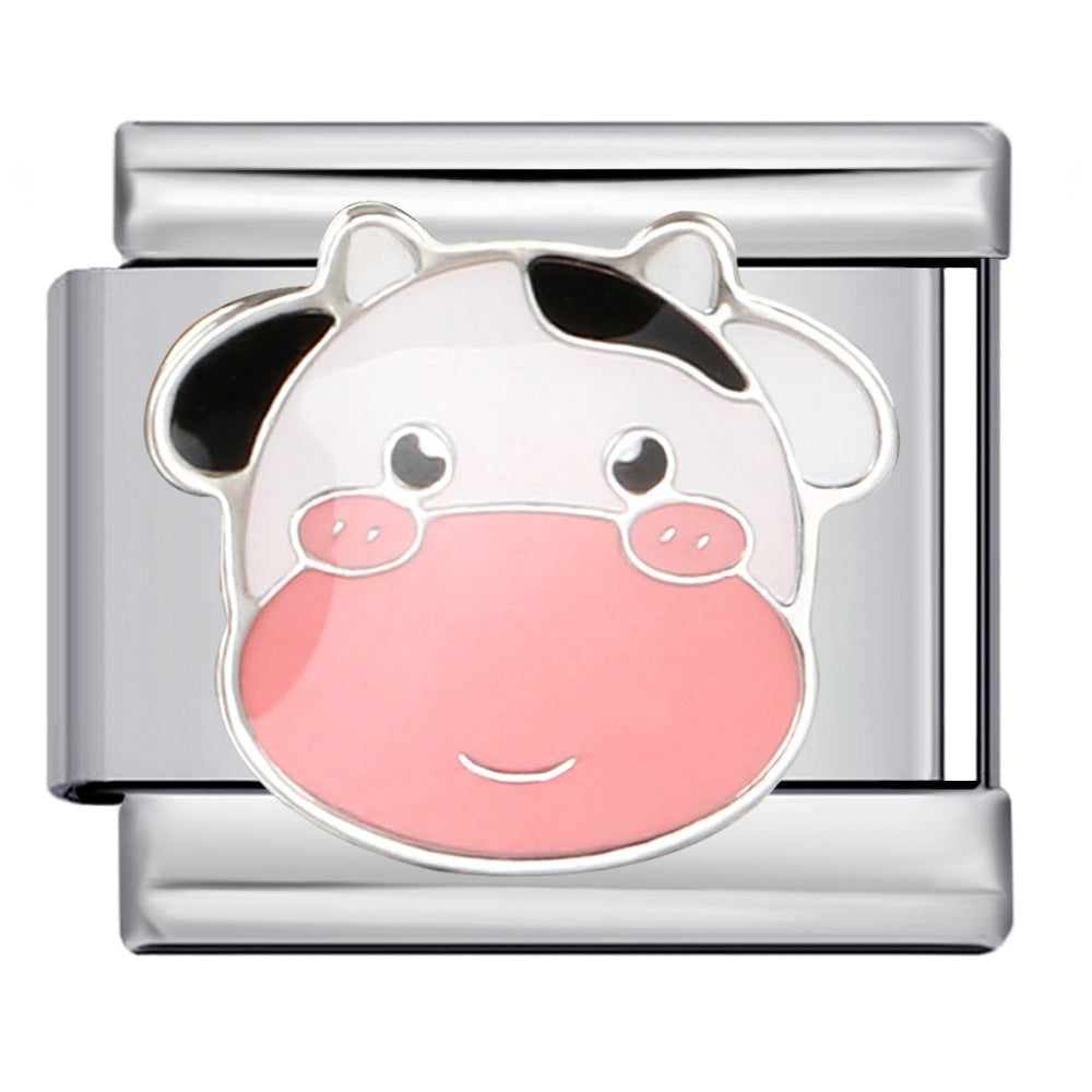 Cow Head Italian Charm Italian charm bracelet link in stainless steel