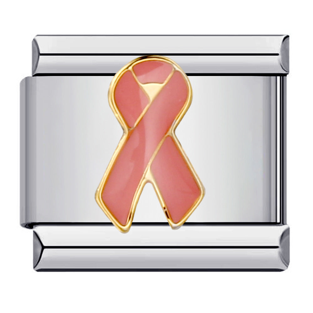 Breast Cancer Ribbon Italian Charm Italian charm bracelet link in stainless steel