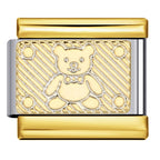 Embossed Bear Italian Charm Italian charm bracelet link in stainless steel
