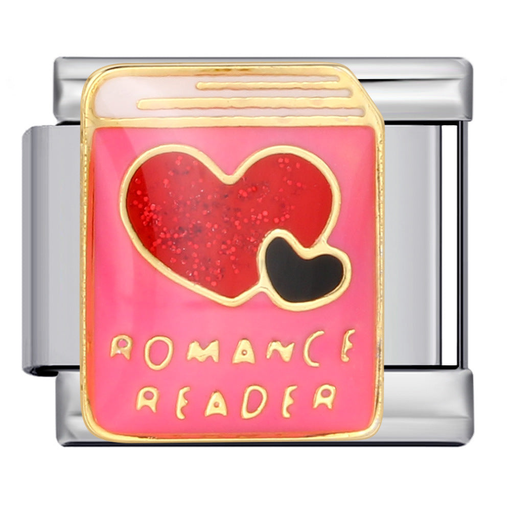 Romance Reader Italian Charm Italian charm bracelet link in stainless steel