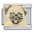 Pug Dog Italian Charm Italian charm bracelet link in stainless steel