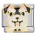Schnauzer Dog Italian Charm Italian charm bracelet link in stainless steel
