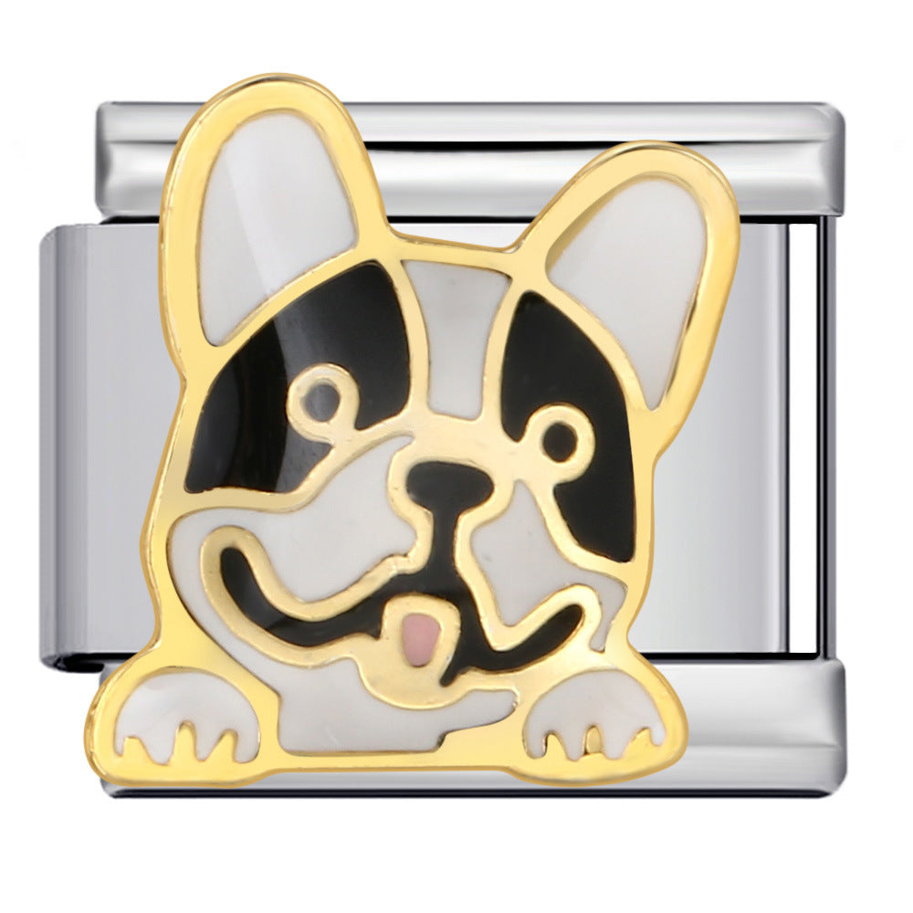 Frenchie Dog Italian Charm Italian charm bracelet link in stainless steel