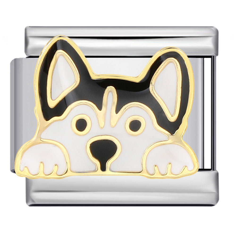 Husky Dog Italian Charm Italian charm bracelet link in stainless steel
