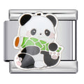 Panda Bamboo Italian Charm Italian charm bracelet link in stainless steel