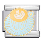 Latte Art Italian Charm Italian charm bracelet link in stainless steel