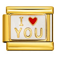 I Heart You Italian Charm Italian charm bracelet link in stainless steel