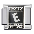 Jesus Rated E Italian Charm Italian charm bracelet link in stainless steel
