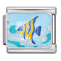 Blue Fish Italian Charm Italian charm bracelet link in stainless steel
