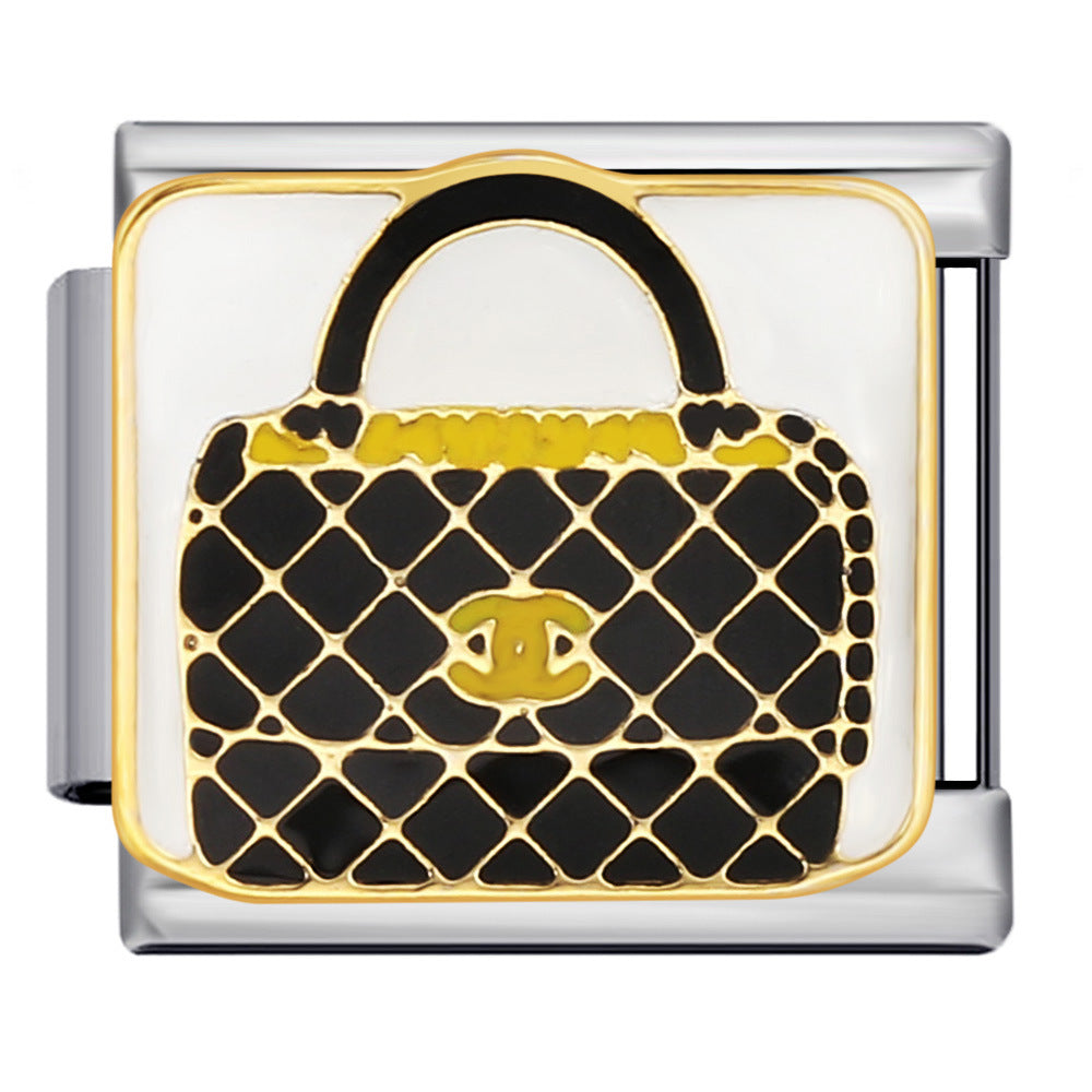 Flap Bag Italian Charm Italian charm bracelet link in stainless steel