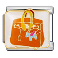 Orange Bag Italian Charm Italian charm bracelet link in stainless steel