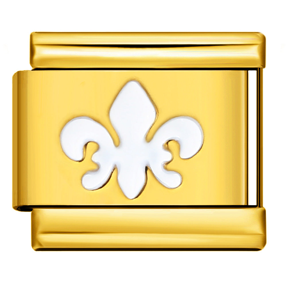 Fleur De Lis Italian Charm Italian charm bracelet link in stainless steel