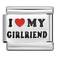 I Heart My Girlfriend Italian Charm Italian charm bracelet link in stainless steel