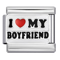 I Heart My Boyfriend Italian Charm Italian charm bracelet link in stainless steel