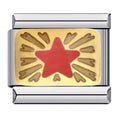 Shining Red Star Italian Charm Italian charm bracelet link in stainless steel